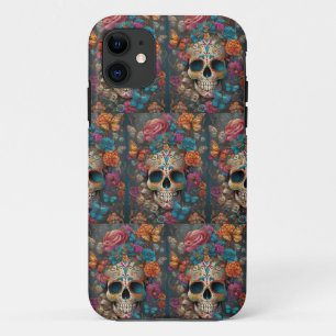 Dia de los Muertos: kleurrijk suikerschedelpatroon Case-Mate iPhone Case