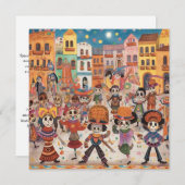 "Dia de los Muertos", kleurrijke Calavera Gallery Kaart (Voorkant / Achterkant)