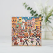 "Dia de los Muertos", kleurrijke Calavera Gallery Kaart (Staand voorkant)