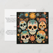 "Dia de los Muertos", kleurrijke Calavera Gallery Kaart (Voorkant / Achterkant)