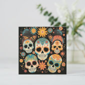 "Dia de los Muertos", kleurrijke Calavera Gallery Kaart (Staand voorkant)