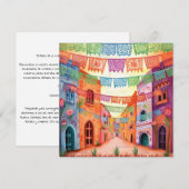 "Dia de los Muertos", kleurrijke Papel Picado Kaart (Voorkant / Achterkant)