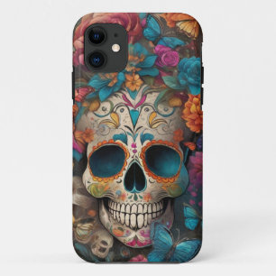 Dia de los Muertos: Kleurrijke suikerschedel Case-Mate iPhone Case