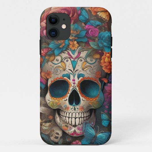 Dia de los Muertos: Kleurrijke suikerschedel Case-Mate iPhone Case (Achterkant)