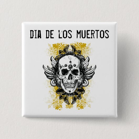 Dia de los muertos-knop vierkante button 5,1 cm (Voorkant)