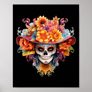 Dia De Los Muertos Kostuum Dag Van De Doden Schede Poster