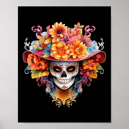 Dia De Los Muertos Kostuum Dag Van De Doden Schede Poster (Voorkant)