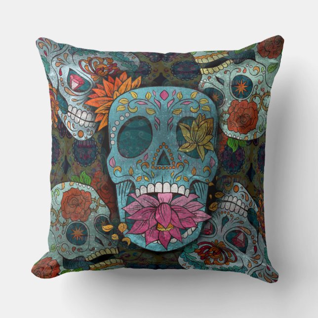 Dia De Los Muertos Kussen (Voorkant)