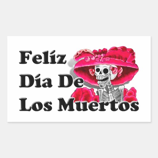 Dia de los muertos (la catrina) rechthoekige sticker (Voorkant)