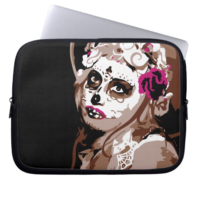 dia de los muertos laptop sleeve (Voorkant)