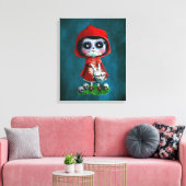 Dia de los Muertos Little Red Riding Hood Canvas Afdruk (Insitu (Woonkamer))