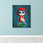 Dia de los Muertos Little Red Riding Hood Canvas Afdruk (Insitu (Houten vloer))