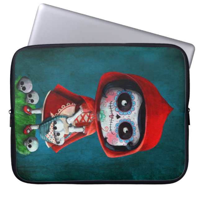 Dia de los Muertos Little Red Riding Hood Laptop Sleeve (Voorkant)
