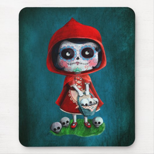 Dia de los Muertos Little Red Riding Hood Muismat (Voorkant)