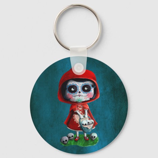 Dia de los Muertos Little Red Riding Hood Sleutelhanger (Voorkant)