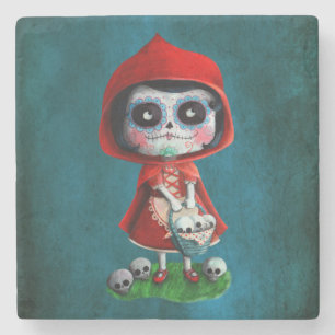 Dia de los Muertos Little Red Riding Hood Stenen Onderzetter