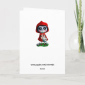 Dia DE los Muertos Little Rode Berijdende Kap Kaart (Achterkant)