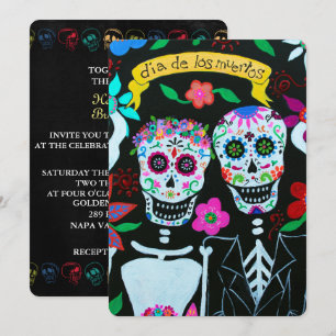 DIA DE LOS MUERTOS LIVE COUPLE WEDING KAART