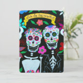 DIA DE LOS MUERTOS LIVE COUPLE WEDING KAART (Staand voorkant)