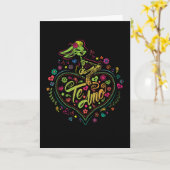 Día de Los Muertos Lola Bunny "Te Amo" Kaart (Gele Bloem)