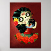 Dia de Los Muertos Lovely Mexican Catrina Girl Poster (Voorkant)