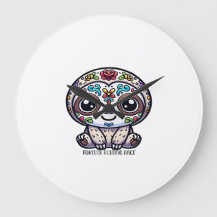 Dia De Los Muertos Luiaard Actieve T-shirt Grote Klok