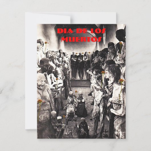 DIA DE LOS MUERTOS MACABRE MUMMY MUSEUM INVITATIE KAART (Voorkant)