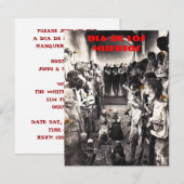 DIA DE LOS MUERTOS MACABRE MUMMY MUSEUM INVITATIE KAART (Voorkant / Achterkant)