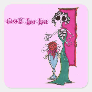 Dia De los muertos madam Vierkante Sticker