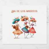 Dia de los Muertos mariacheras aanpasbaar Likeurfles Etiket (Enkel label)