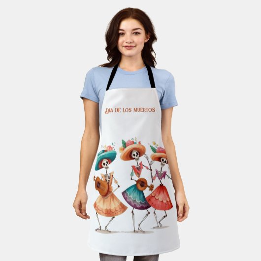 Dia de los Muertos mariacheras aanpasbaar Schort (Gedragen)