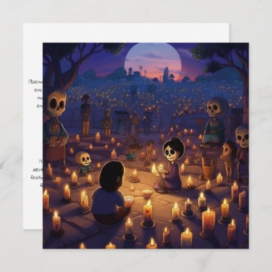 Dia de los Muertos "Marigold Meadows" begraafplaat Kaart (Voorkant / Achterkant)