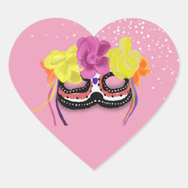 Dia de Los Muertos Mask Hart Sticker
