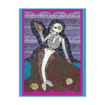 Dia de Los Muertos Mermaid Briefkaart