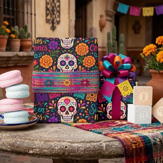 Día de los Muertos met dansende Catrina's Cadeaupapier