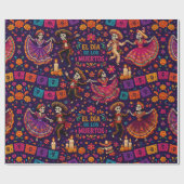 Día de los Muertos met dansende Catrina's Cadeaupapier (Vlak)