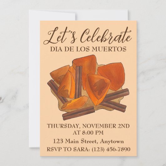 Dia De Los Muertos Mexicaanse Calabaza en Tacha Et Kaart (Voorkant)