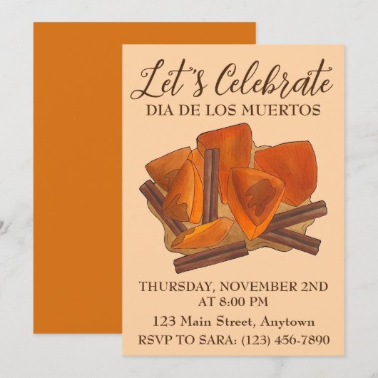 Dia De Los Muertos Mexicaanse Calabaza en Tacha Et Kaart (Voorkant / Achterkant)