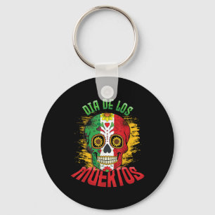 Dia de los Muertos Mexicaanse vlag Mexico schedel Sleutelhanger