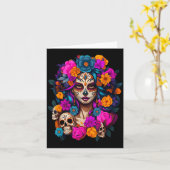 Dia De Los Muertos Mexican Day Of The Dead Sugar S Kaart (Gele Bloem)