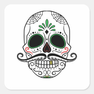 Dia De Los Muertos Mexican Halloween Fiesta Vierkante Sticker