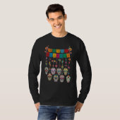 Dia De Los Muertos Mexican Skull Flower Floral Men T-shirt (Voorkant volledig)