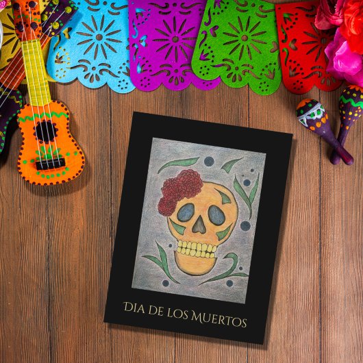Dia de los Muertos Mexican Sugar Skull Feestdagenkaart