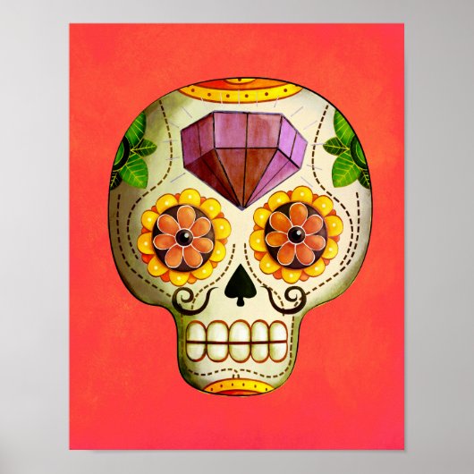 Dia de Los Muertos Mexican Sugar Skull Poster (Voorkant)