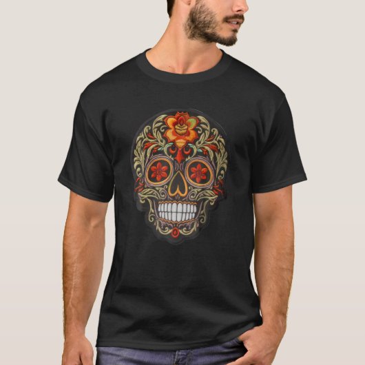 Dia De Los Muertos Mexico Suikerschedel La Catrina T-shirt (Voorkant)