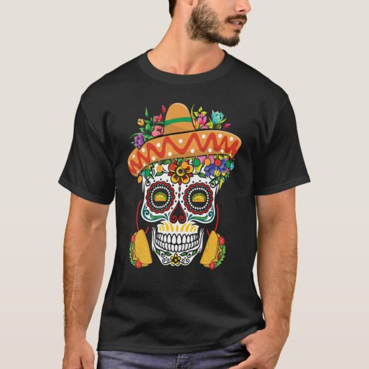 Dia De Los Muertos Mexico Taco Mexico Happy Cinco  T-shirt (Voorkant)