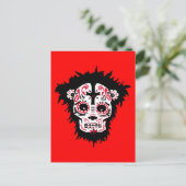 dia de los muertos monkey briefkaart (Staand voorkant)