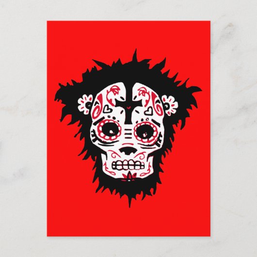 dia de los muertos monkey briefkaart (Voorkant)