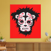 dia de los muertos monkey canvas afdruk (Insitu (Woonkamer))