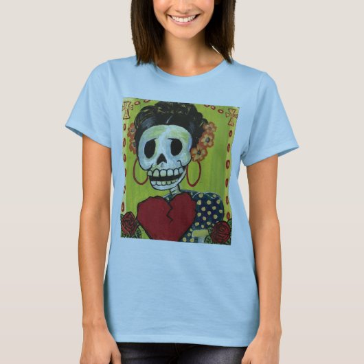 dia de los muertos muertos skeleton lady shirt (Voorkant)